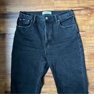 Abercrombie ankle straight ultra high rise black jeans